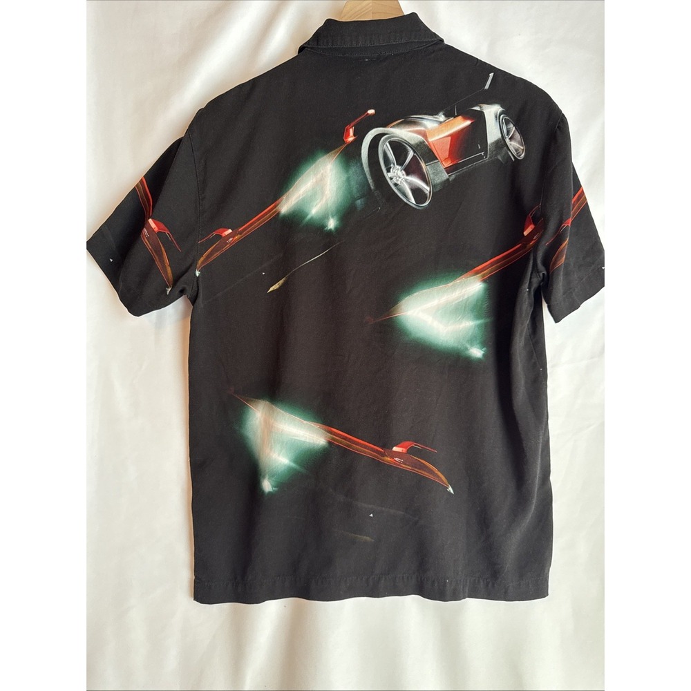 Men's Forever 21 Sports Racing Car Shirt Front Button Black Size Small - Picture 7 of 7